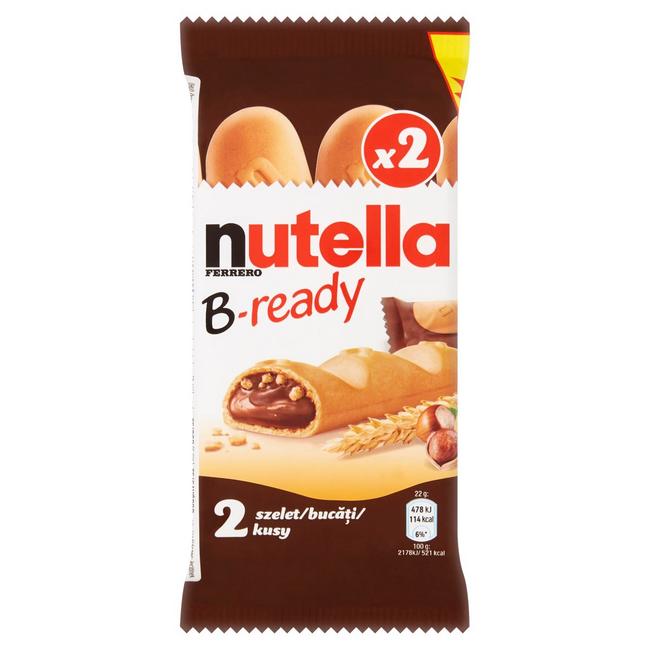 Nutella B-ready Oblátka plnená nátierkou z lieskovcov a kakaa a malými pšeničnými chrumkami 2 x 22 g - Klas