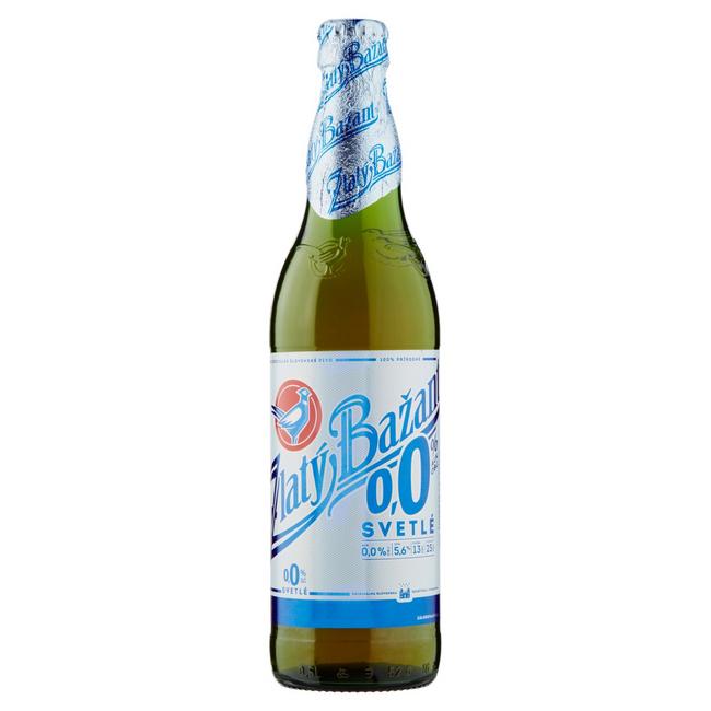 Zlatý Bažant 0,0% svetlé nealkoholické pivo 500 ml fľaša - Klas