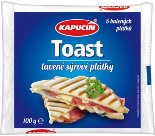 Kapucín Plátkový tavený syr živočíšny toast 100 g - Klas