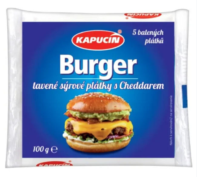 Kapucín Plátkový tavený syr živočíšny burger 100 g - Klas