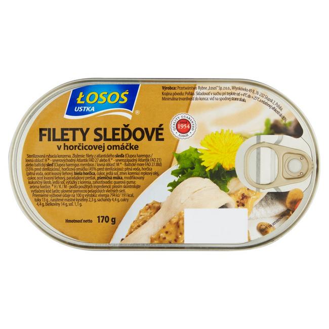 Łosoś Ustka Filety sleďové v horčicovej omáčke 170 g - Klas