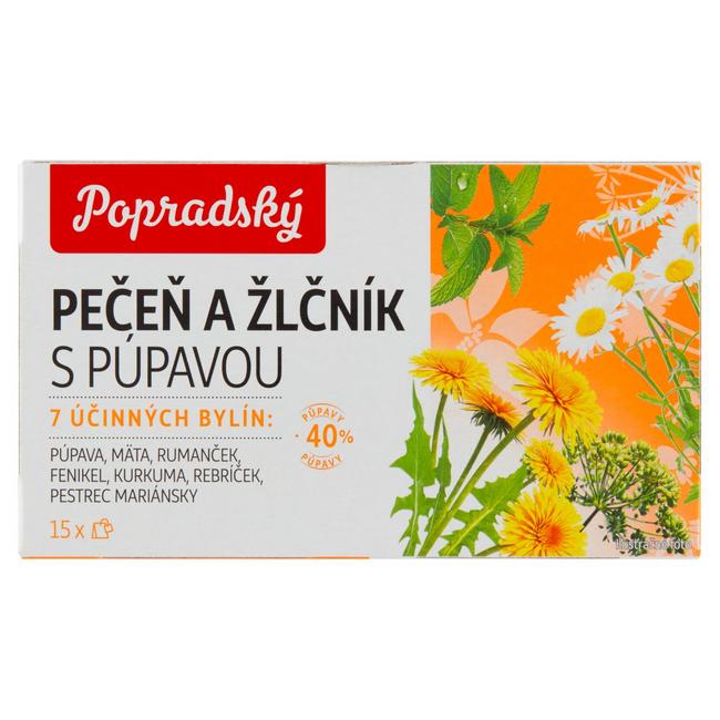 Popradský čaj bylinný pečeň a žlčník s púpavou 15 x 1,5 g - Klas
