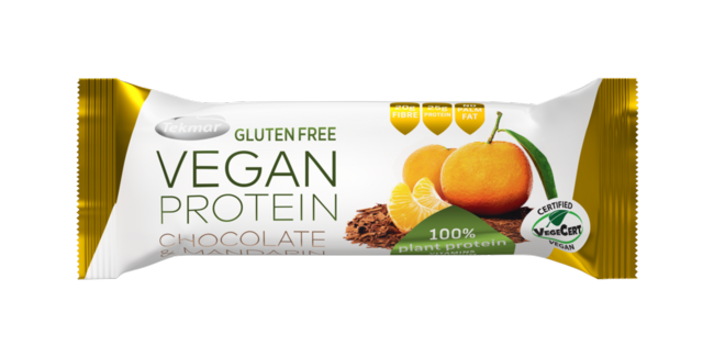 Tekmar Vegan proteínová tyčinka čokoláda a mandarinka 40 g - Klas