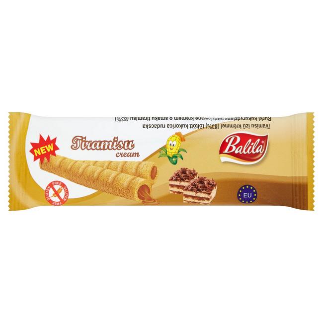 Balila Kukuričné trubičky plnené krémom s príchuťou tiramisu 18 g - Klas