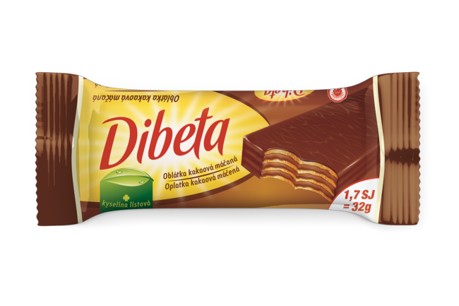 DIBETA oblátka s kakaovovou náplňou máčaná 32g - Klas