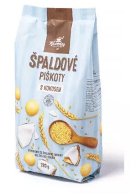 Kávoviny Piškoty špaldové s kokosom 120 g - Klas