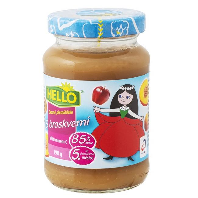 Hello Dojčenská výživa jablková s broskyňami 190 g - Klas