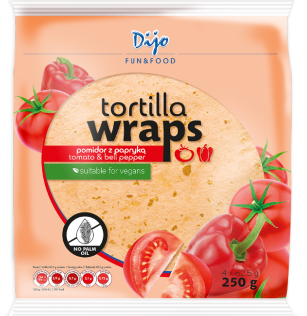 Dijo Tortilla paradajkovo - papriková 250 g (4 x 62,5 g) - Klas