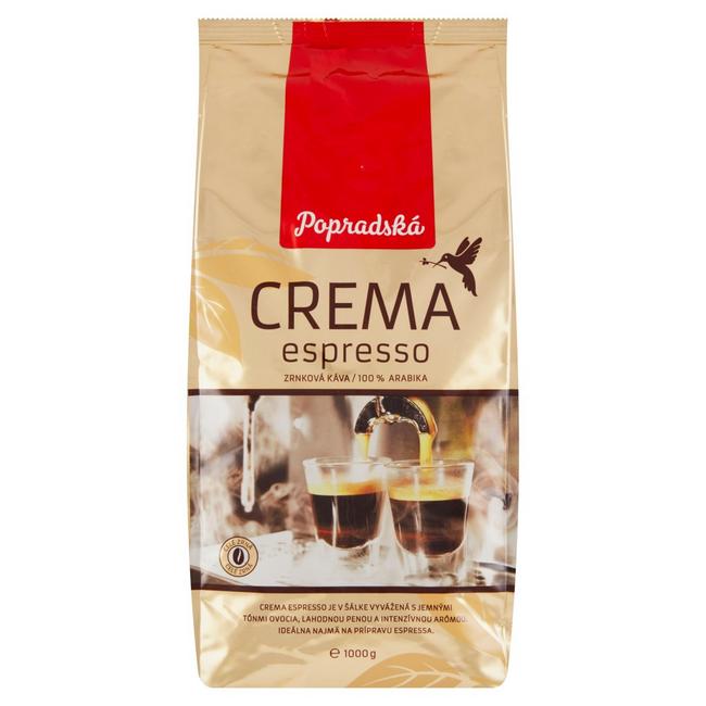 Popradská Crema Espresso zrnková káva 1 kg - Klas