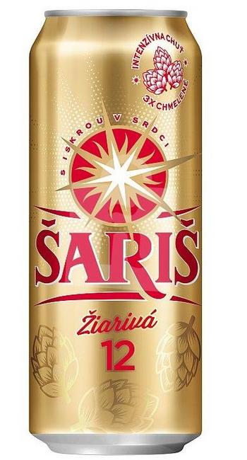 Šariš Premium pivo svetlé 12% plechovka 500 ml - Klas