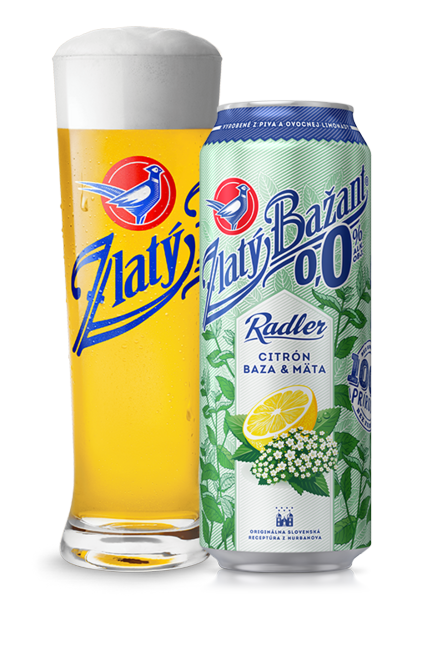 Zlatý Bažant Radler Citrón baza & mäta 0,0% 500 ml plech - Klas