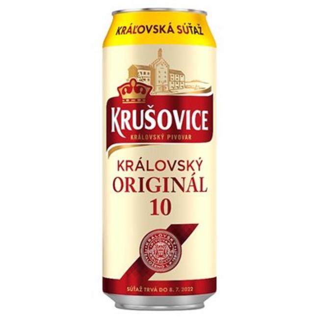 Krušovice pivo svetlé výčapné 10% 500 ml plech - Klas