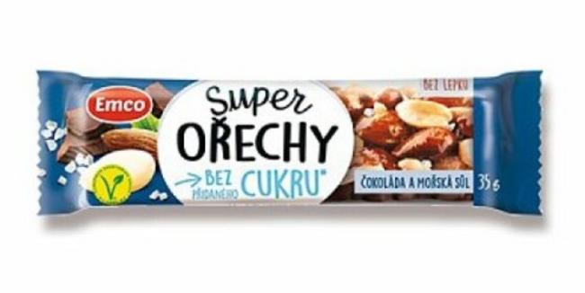 Emco SUPER Tyčinka orechy čokoláda a morská soľ 35 g - Klas