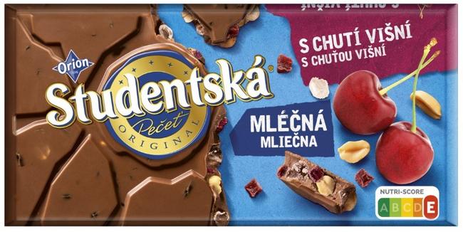 Orion Študentská pečať mliečna s višňami 170 g - Klas