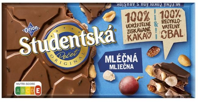 Orion Študentská pečať mliečna čokoláda 170 g - Klas