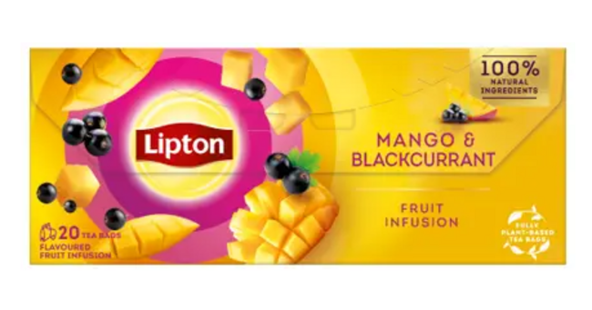 Lipton mango & blackcurrant ovocný čaj v nálevových vreckách 20 x 1,7 g - Klas