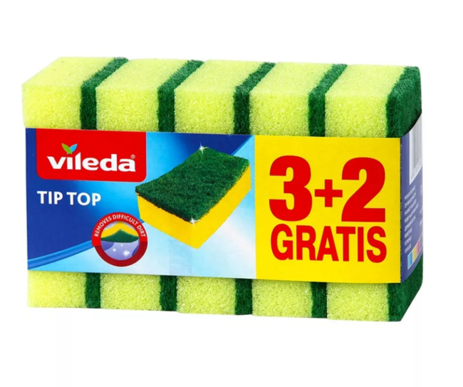 Vileda hubka Tip Top 3+2ks grátis - Klas