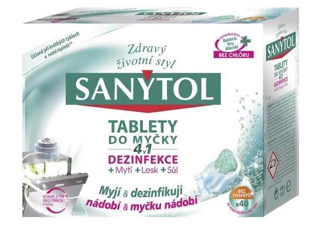 Sanytol tablety do umývačky riadu 4v1 40 ks - Klas