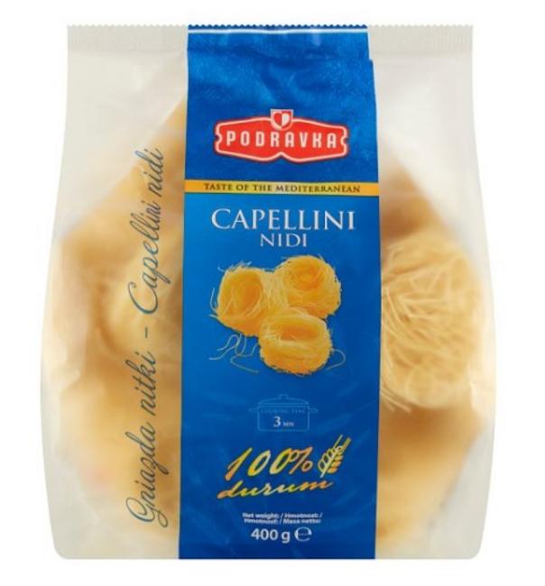 Podravka Capellini Nidi semolinové sušené cestoviny 400 g - Klas