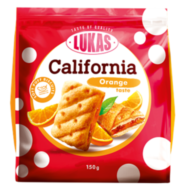 Sušienky California s pomarančovou náplňou v lístkovom ceste 150g - Klas