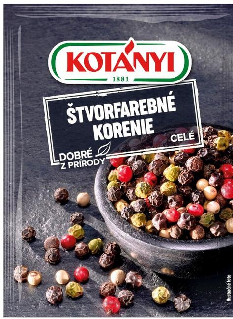 Kotányi Štvrfarebné korenie celé 16 g - Klas