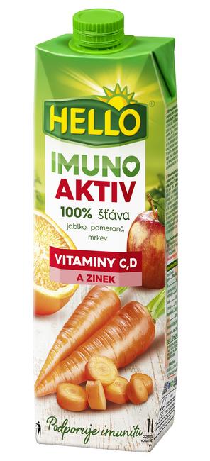 Hello Džús 100% IMUNO mrkva, jablko, pomaranč 1l - Klas