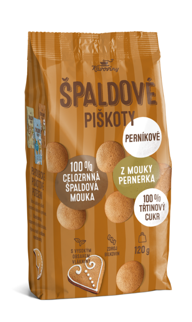 Kávoviny Piškoty špaldové s príchuťou perníka 120 g - Klas