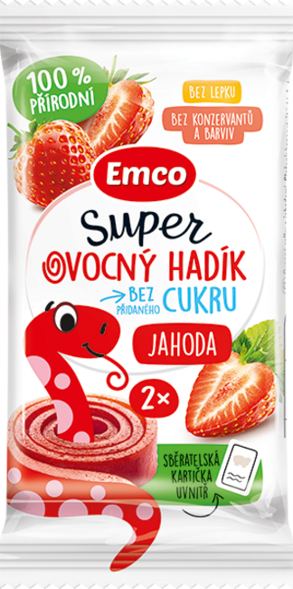 EMCO ovocný hadík s príchuťou jahoda 20g - Klas