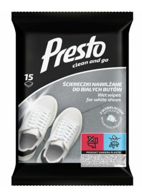 Presto Vlhčené obrúsky na obuv bielu 15 ks - Klas