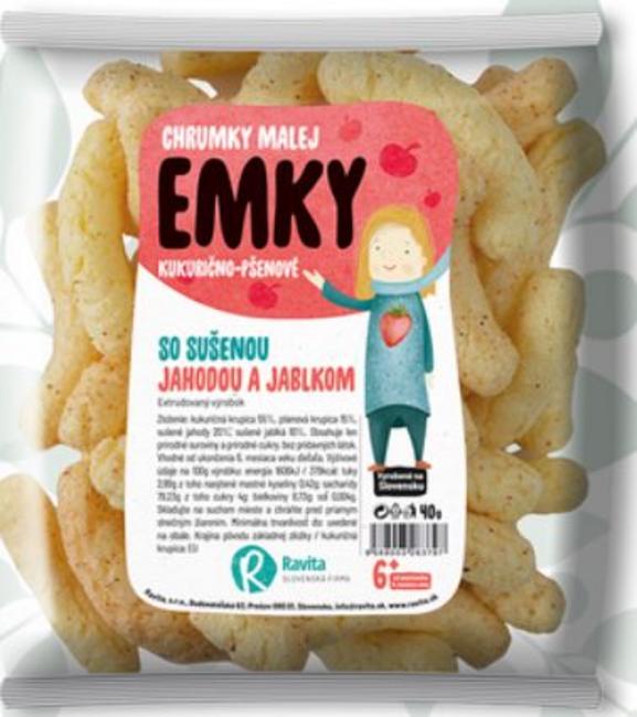 Ravita chrumky so sušenou jahodou a jablkami 40 g - Klas