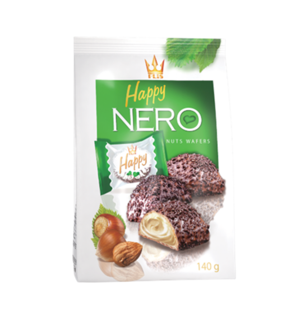 Happy Nero oblátky s mliečno orieškovou náplňou 140g - Klas