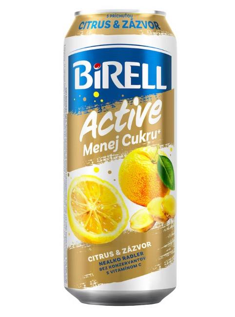 Birell 0.0% Vitality Citrus & zázvor menej cukru miešaný nealkoholický nápoj 500 ml plechovka - Klas