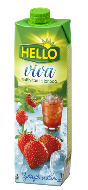Hello Viva džús s príchuťou multivitamín - jahoda 1l - Klas