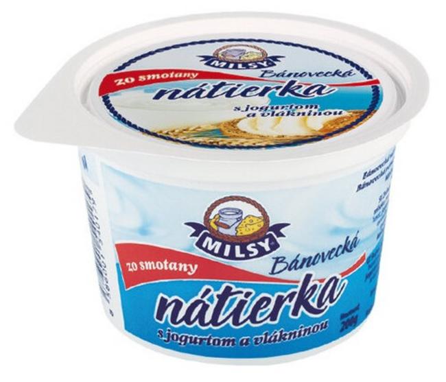 Milsy Bánovecká nátierka s jogurtom a vlákninou 200 g - Klas