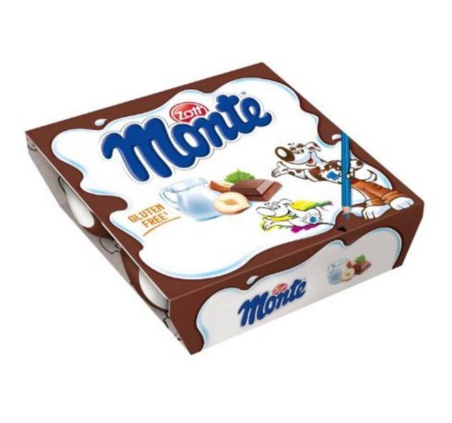 Zott Monte Mliečny dezert čokoládový s lieskovými orieškami 4*55g - Klas