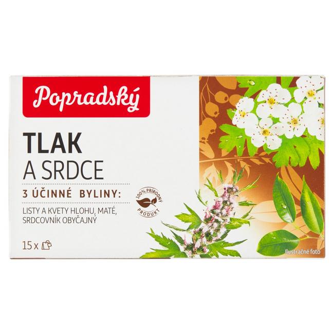 Popradský čaj bylinný na tlak a srdce 15 vrecúšok 22,5 g - Klas