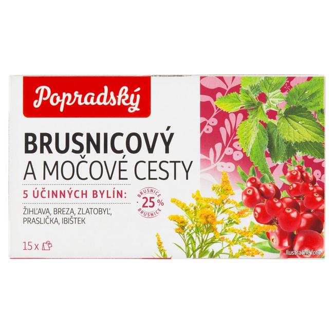 Popradský čaj bylinný brusnicový močové cesty 15 x 2 g - Klas