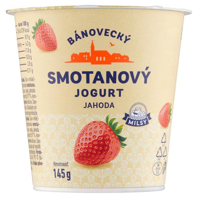 Milsy Bánovecký smotanový jogurt jahoda 145 g - Klas