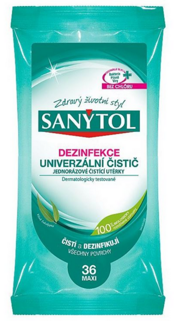 Sanytol vlhčené dezinfekčné utierky 36ks - Klas
