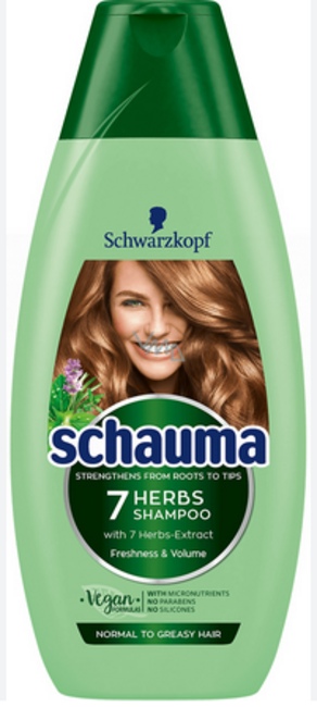 Schauma 7 krauter - 7 bylín šampón na mastné vlasy 400ml - Klas