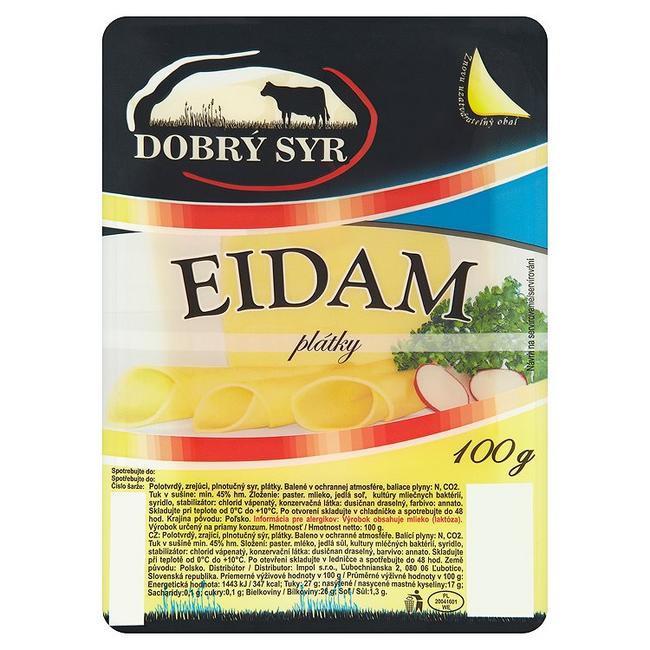 Dobrý Syr Eidam plátky 100 g - Klas