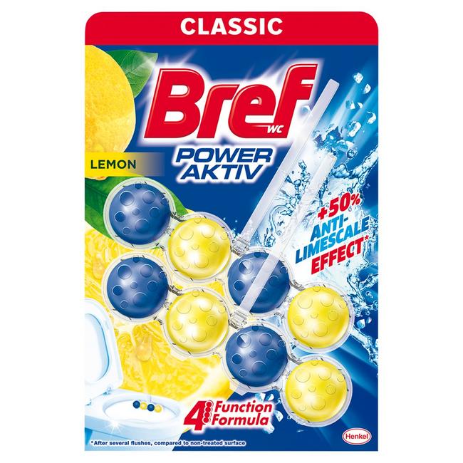 Bref Power Aktiv Lemon tuhý WC blok 2 x 50 g - Klas