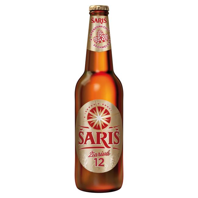 Šariš Premium 12% svetlé pivo 500 ml fľaša - Klas