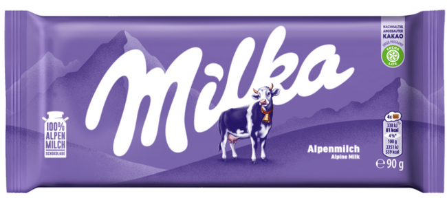 Milka Mliečna čokoláda z alpského mlieka 90 g - Klas