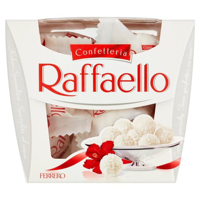 Ferrero Raffaello Confetteria oblátka s náplňou a celou mandľou posypaná strúhaným kokosom 150 g - Klas