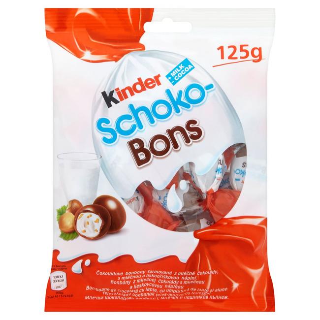 Kinder Schoko Bons bonbóny z mliečnej čokolády s mliečnou a lieskovcovou náplňou 125 g - Klas