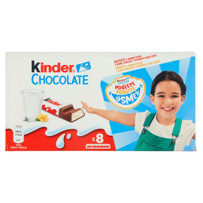 Kinder Chocolate tyčinky z mliečnej čokolády s mliečnou náplňou 8 x 12,5 g - Klas