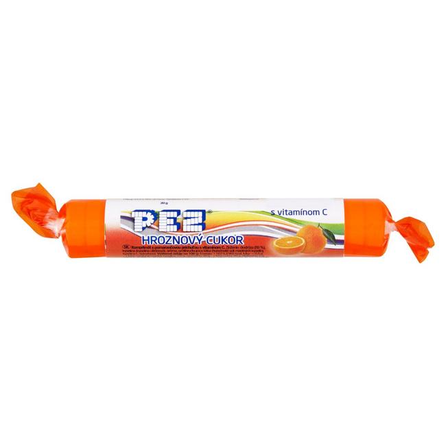 Pez Hroznový cukor s pomarančovou príchuťou s vitamínom C 39 g - Klas