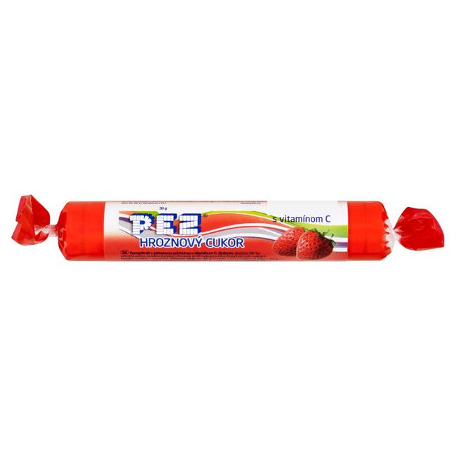 Pez Hroznový cukor s jahodovou príchuťou s vitamínom C 39 g - Klas