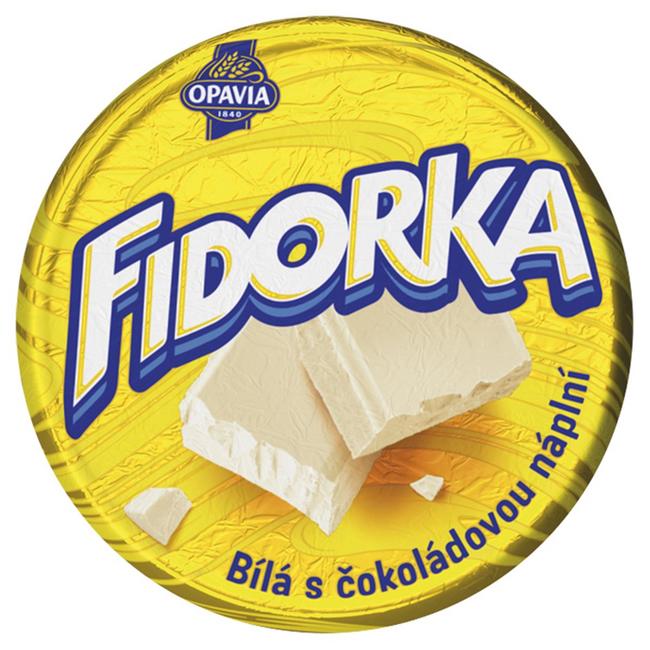 Opavia Fidorka Oblátka s čokoládovou náplňou v bielej čokoláde 30 g - Klas